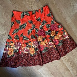 Judy lee cole orange floral skirt